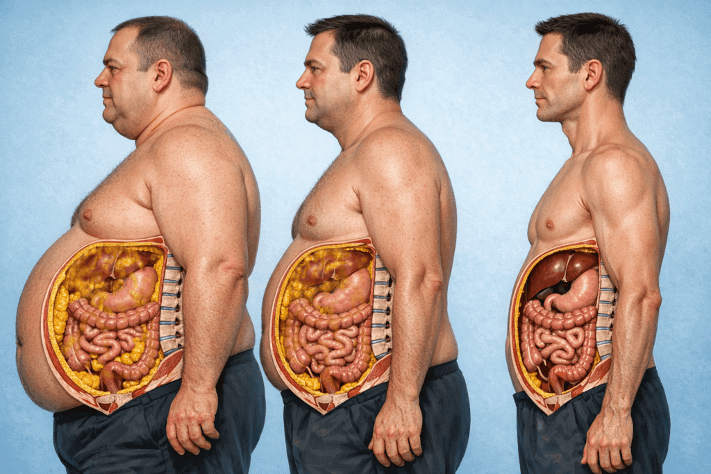 Rozdiel medzi podkožným a viscerálnym tukom