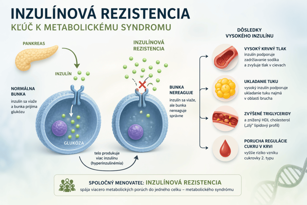 Inzulínová rezistencia ako základ metabolického syndrómu (Reaven, 1988)