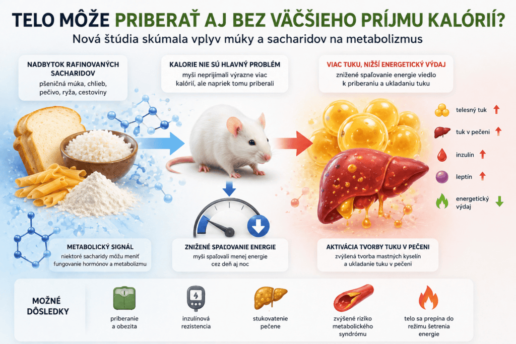 Telo môže priberať aj bez väčšieho príjmu kalórií? Nová štúdia skúmala vplyv múky a sacharidov na metabolizmus