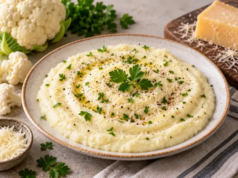 Karfiolové pyré s parmezánom