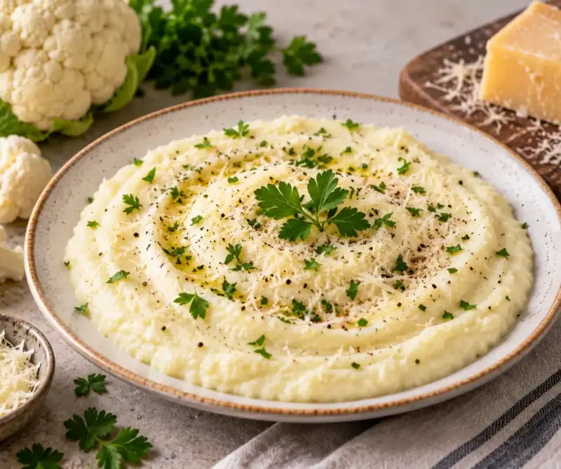 Karfiolové pyré s parmezánom