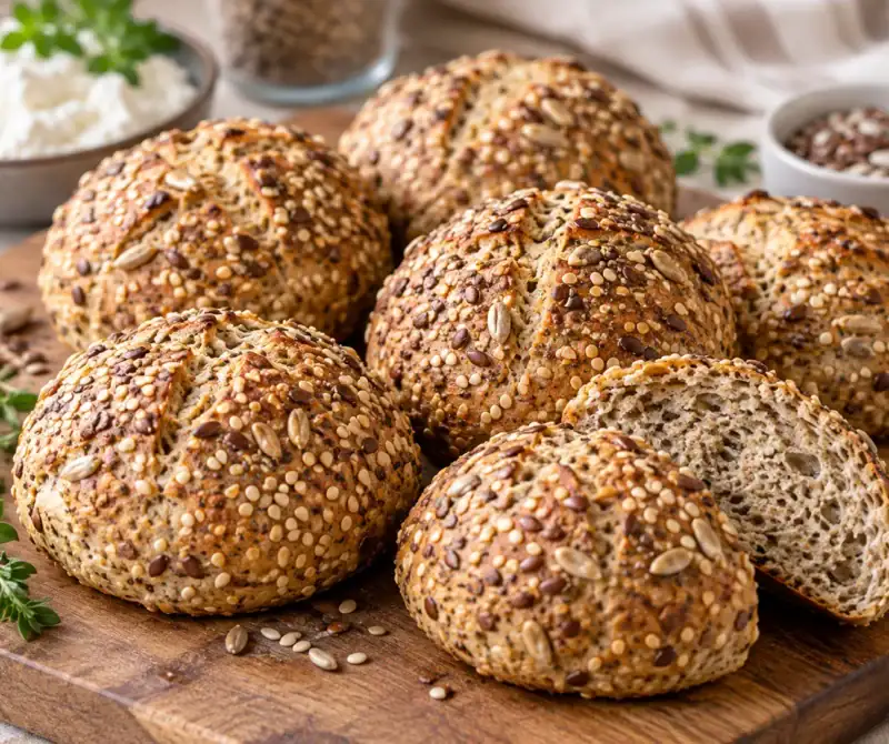 Low-carb semienkové buchty s tvarohom