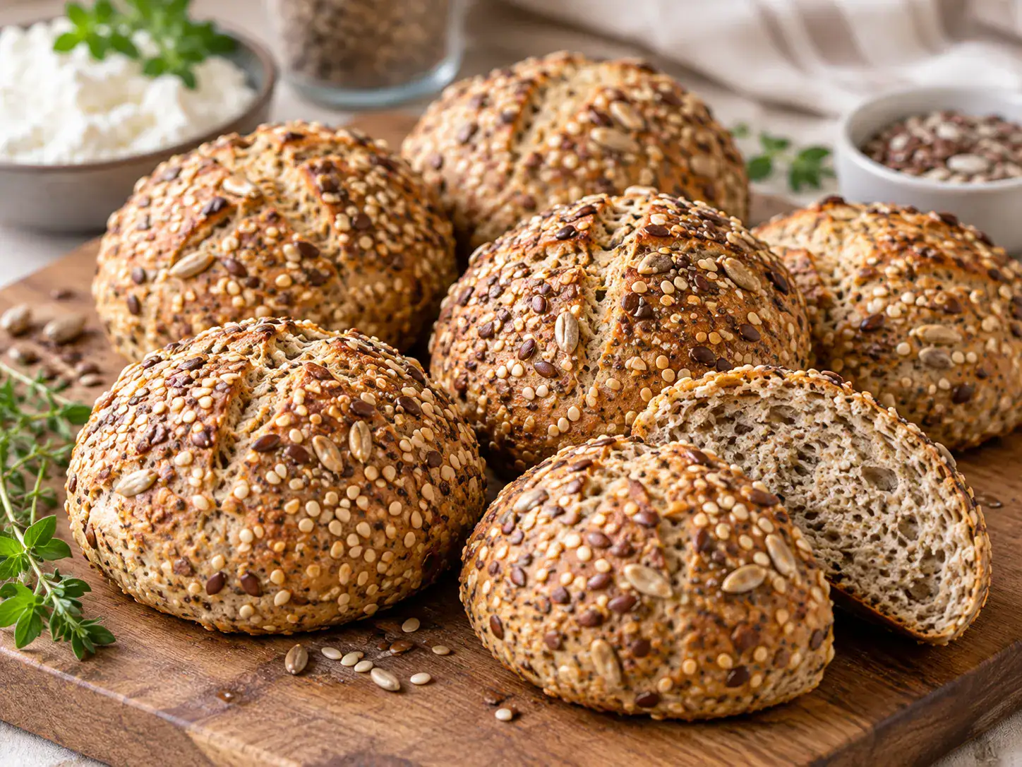 Low-carb semienkové buchty s tvarohom