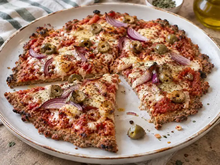 Low-carb mäsová pizza
