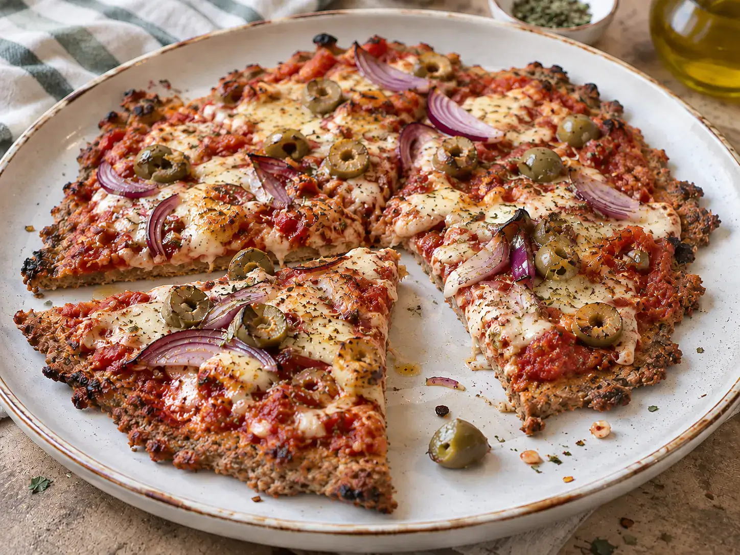 Low-carb mäsová pizza